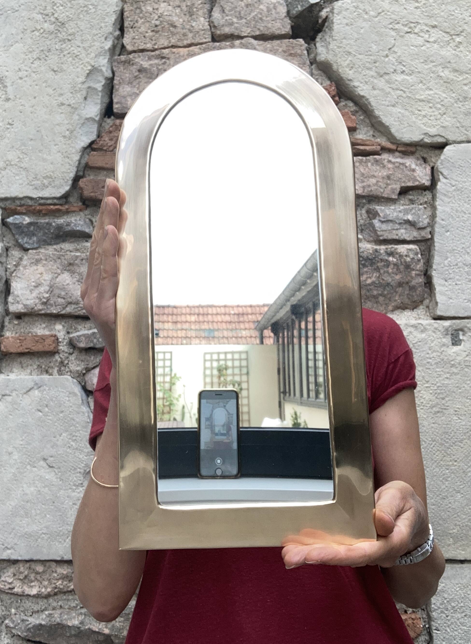 Miroir contour laiton artisanal