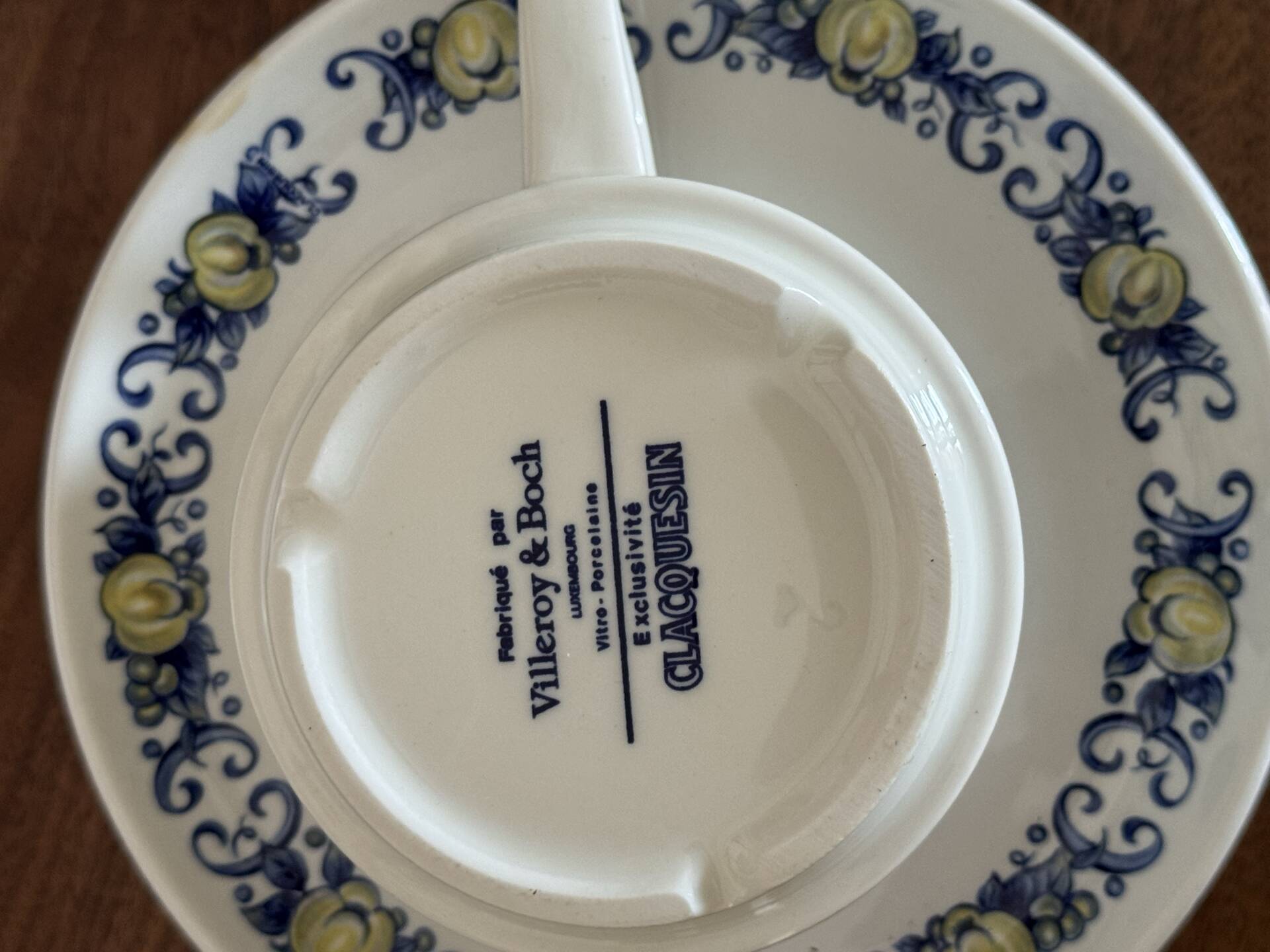 5 tasses et coupelles vintage Villeroy & Boch modèle Cadiz