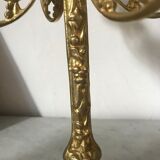 Pair of golden brass candlesticks