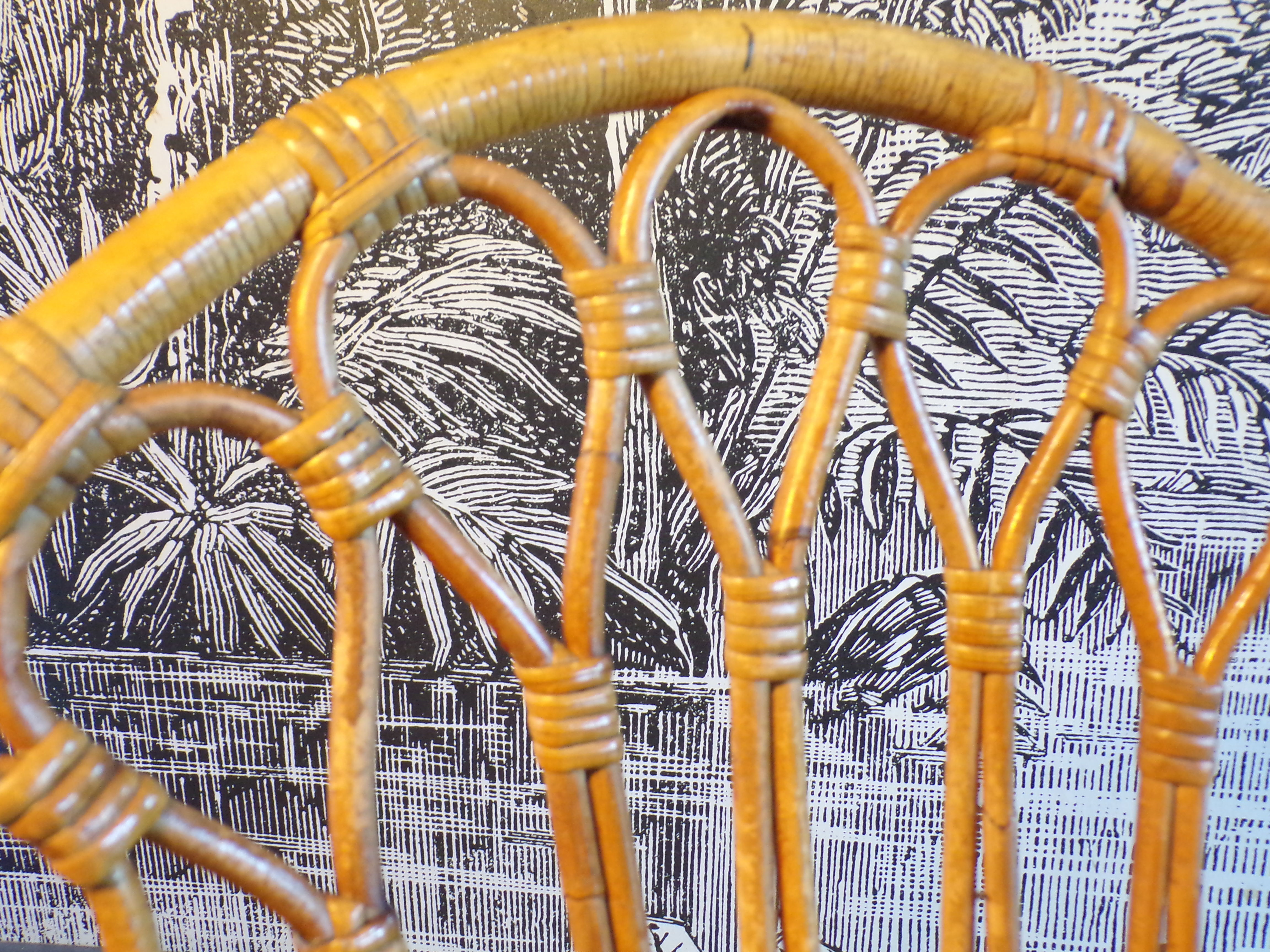 Rattan or wicker egg armchair