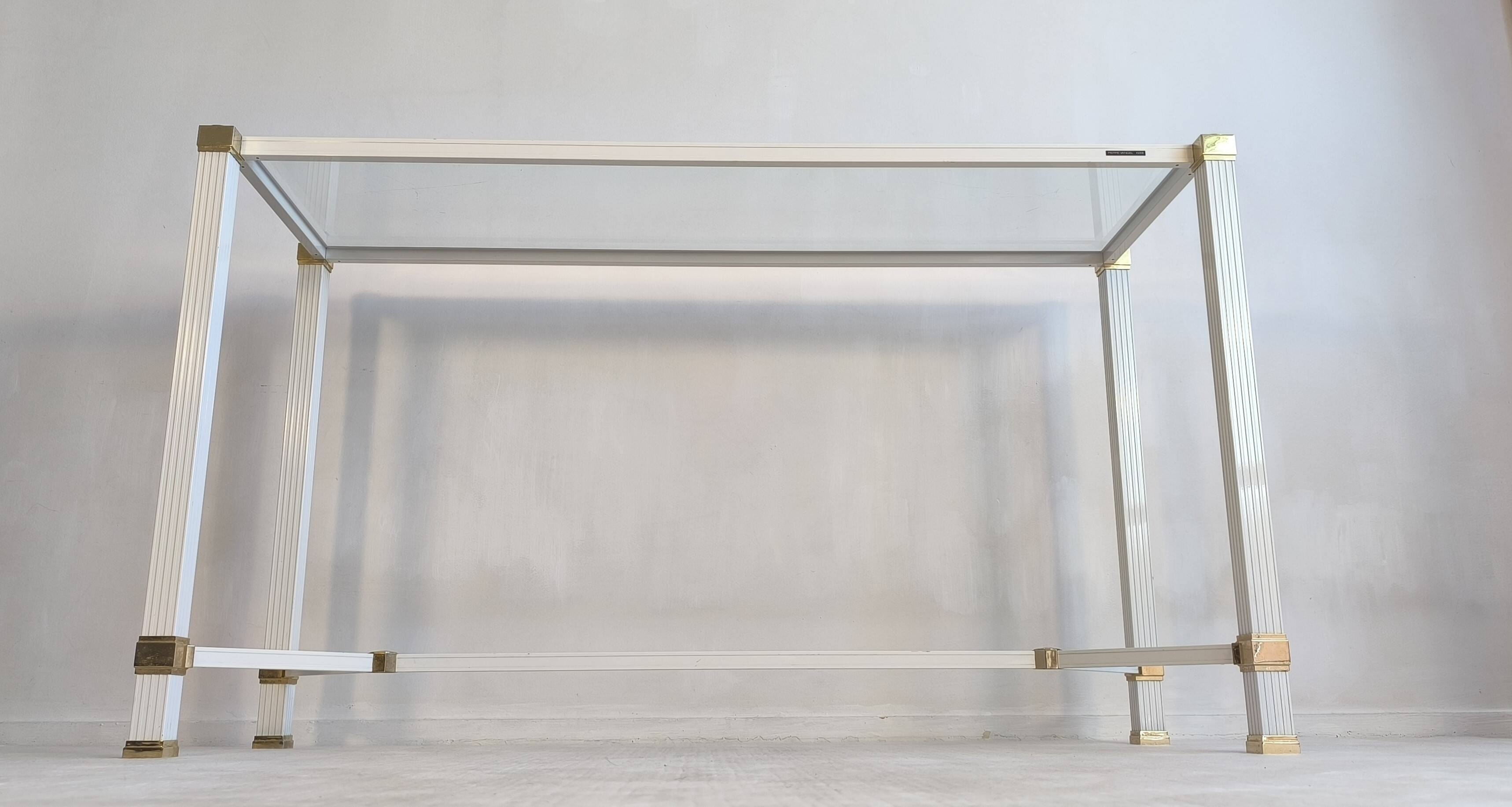 Iconique console à entretoise signée Pierre Vandel Paris