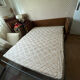 Vintage convertible wooden and cane sofa