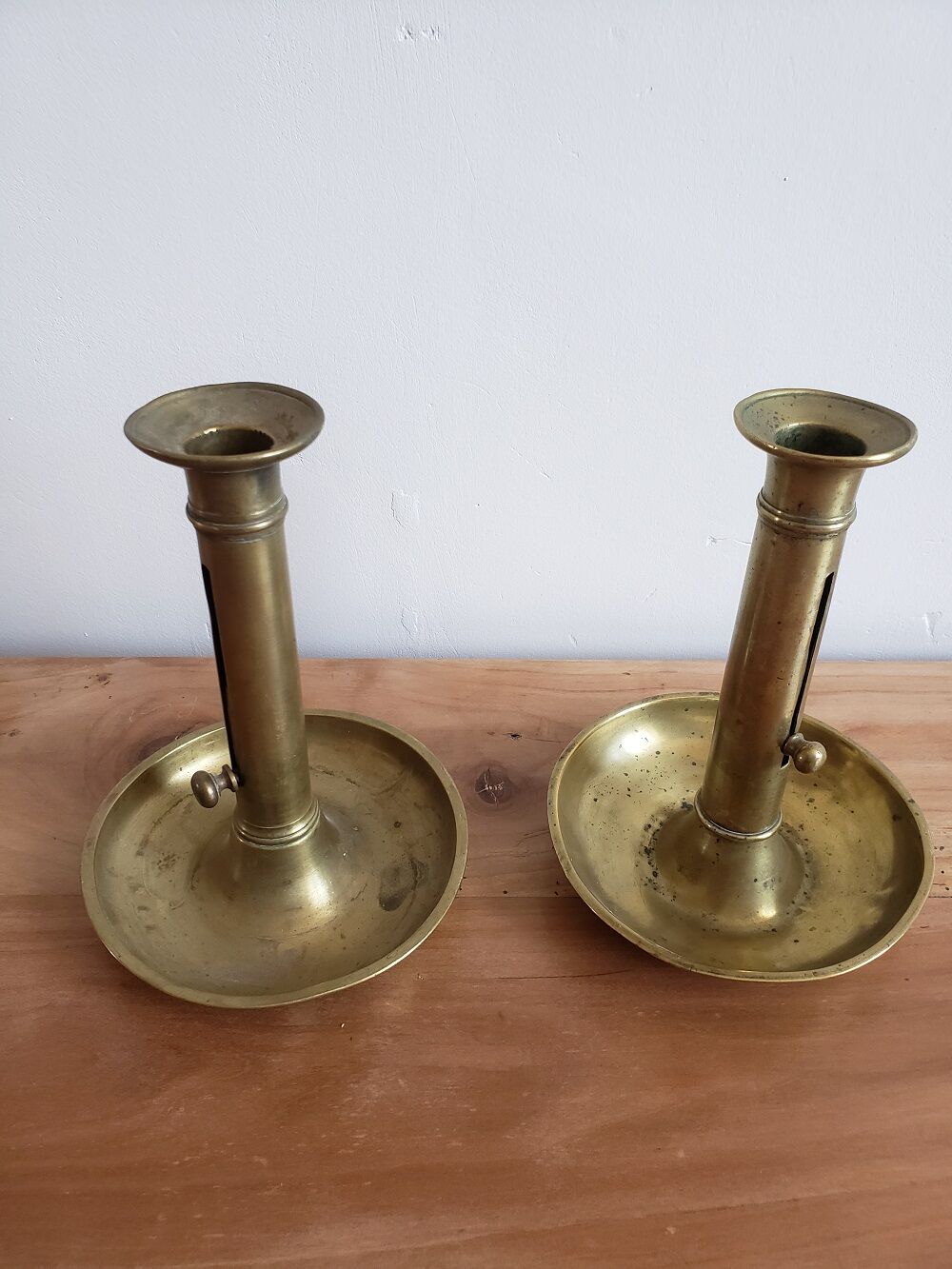 Pair of brass candlesticks