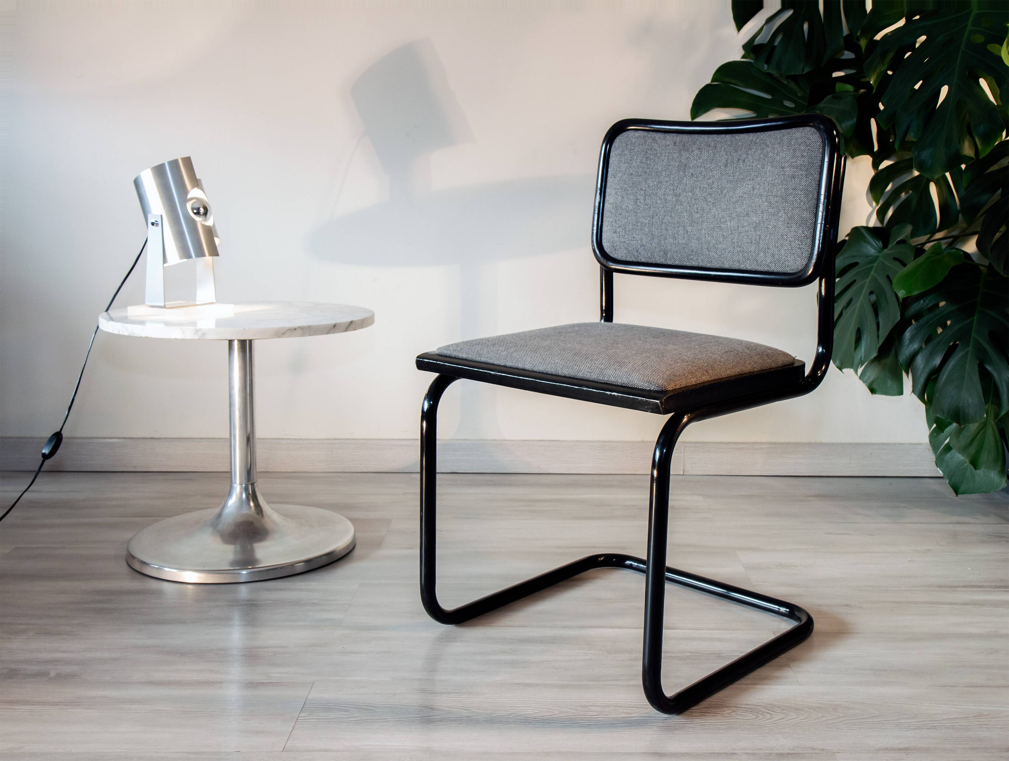 Cesca B32 chair, black and heather gray, Italian edition