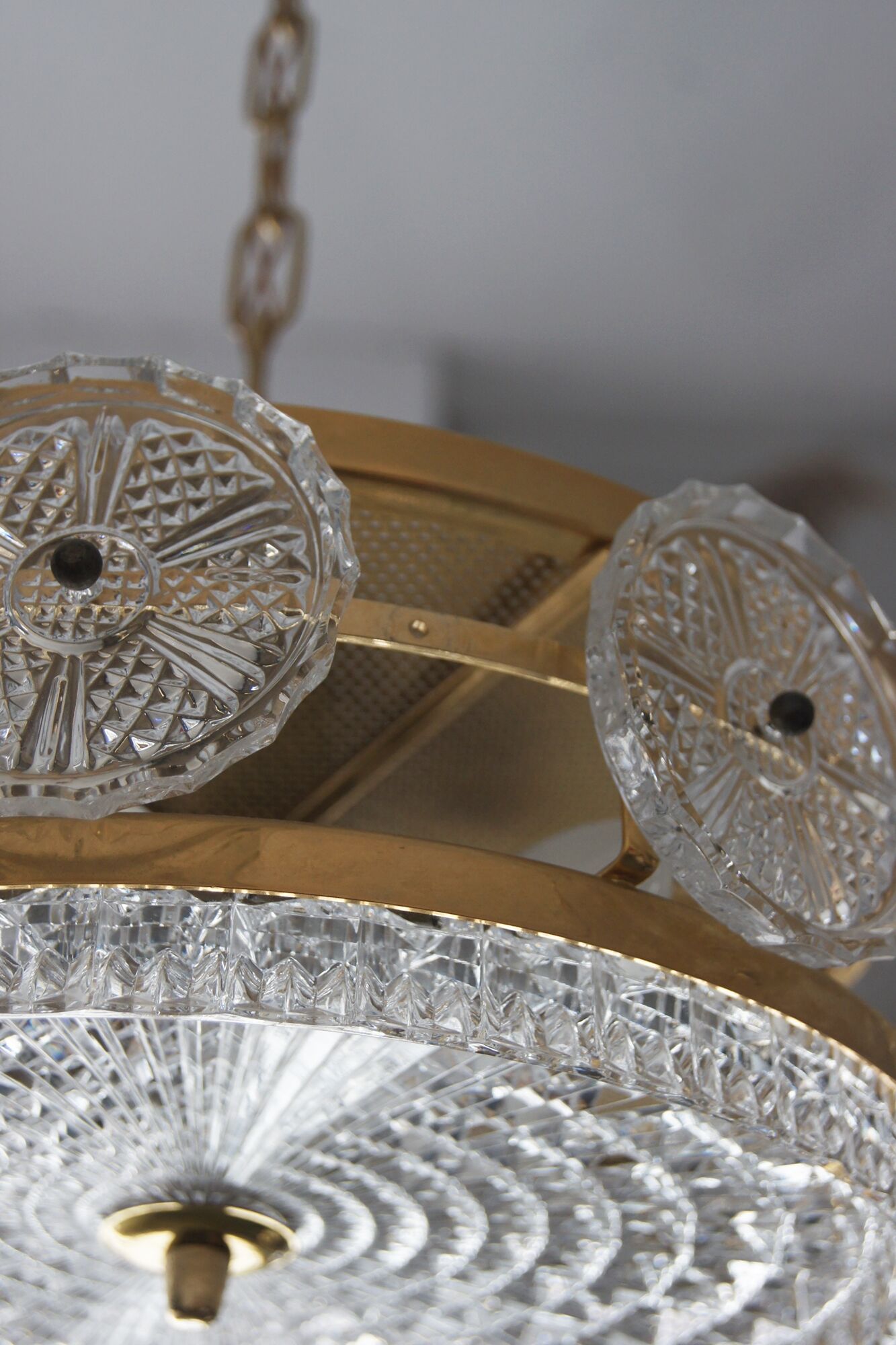 Scandinavian Crystal Ceiling Lamp from Orrefors, 1960s