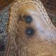 Tabourets tripodes mexicain vintage en bambou et cuir