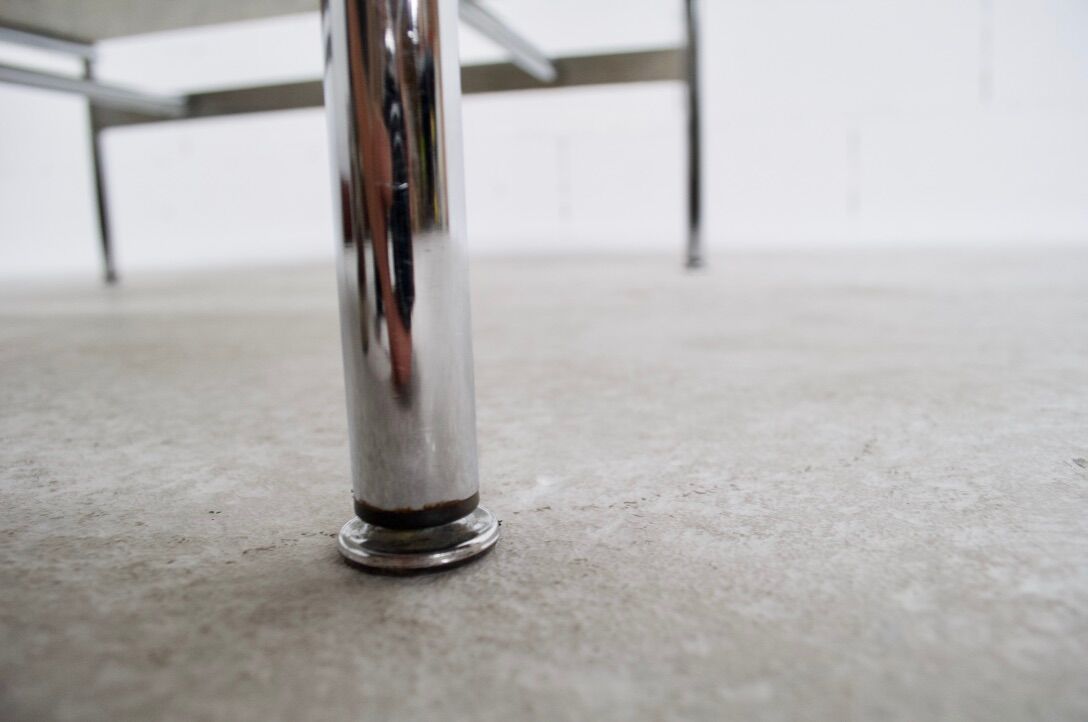 Table basse years 70' marble and chromium acier