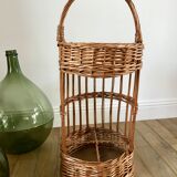 Wicker rattan bottle holder 50s-60s