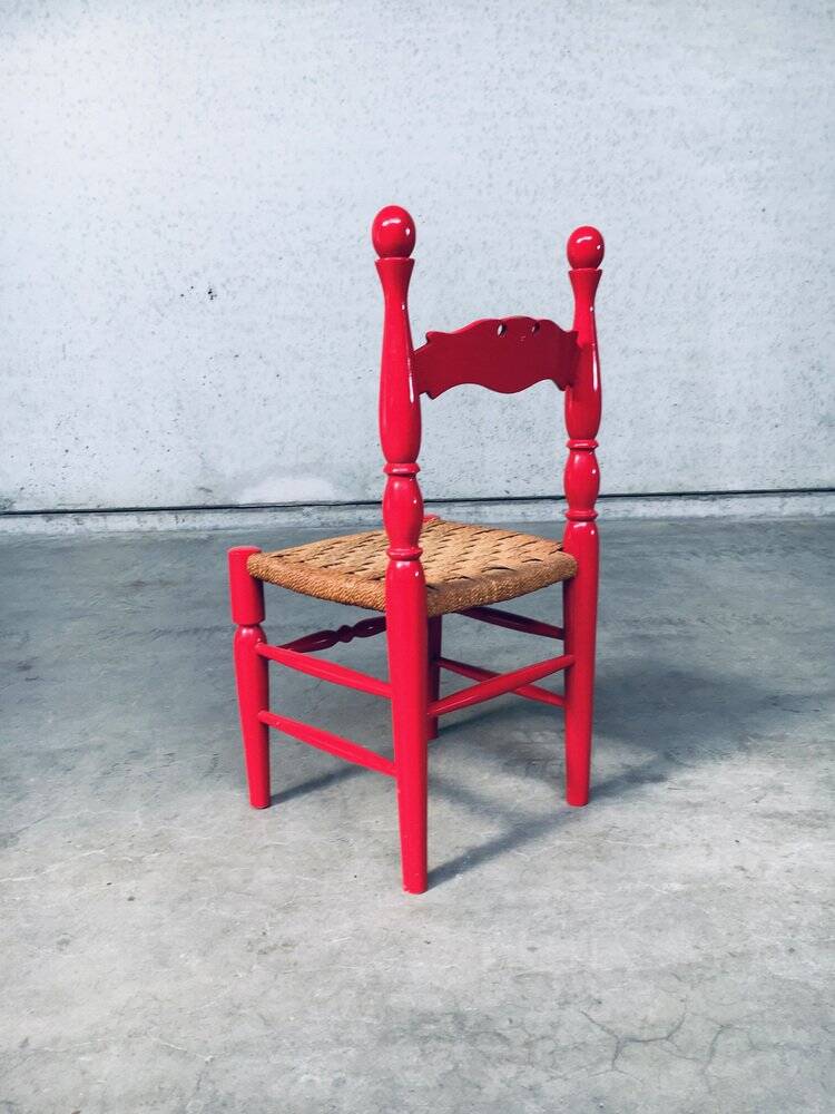 Set of Scandinavian Country Design Red Side Chairs, Sweden, 1960s