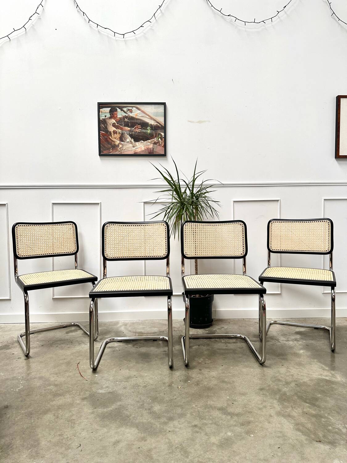 Set of 4 black Breuer B32s