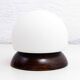 Lampe champignon en bois et verre opalin