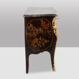 Lacquered chest of drawers with marble top. 1950s.