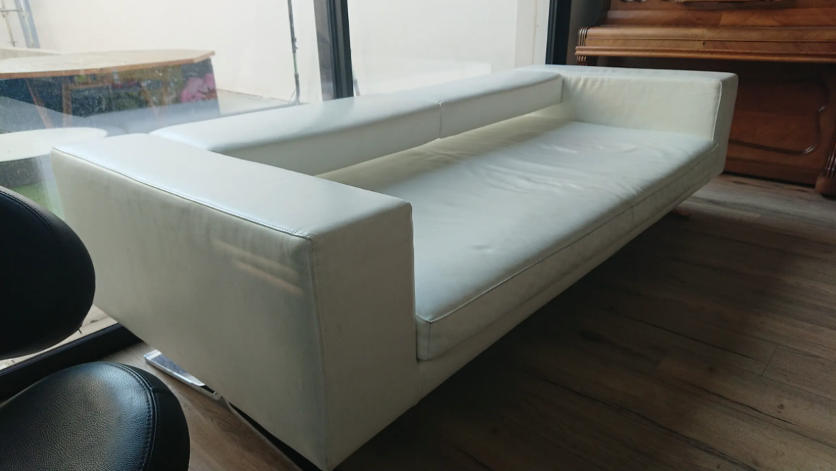 Canapé cuir blanc design Jett Habitat