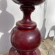 Large 1970 wooden lamp foot turned plum