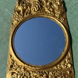 Gold metal mirror 27x 47 vintage