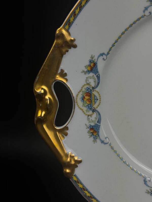 Bernardaud Limoges porcelain dessert service with dish and 12 plates