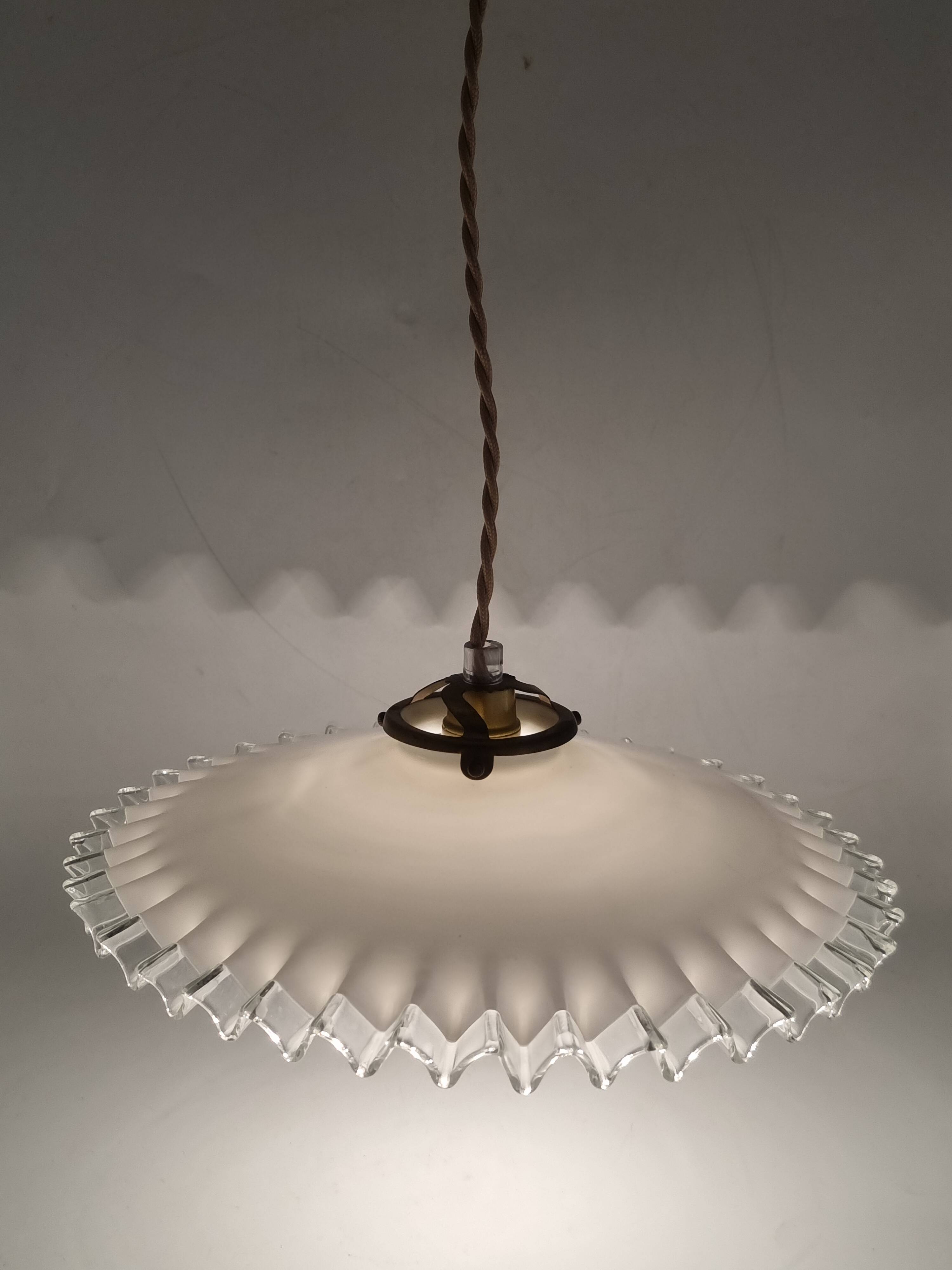 Opaline glass pendant light