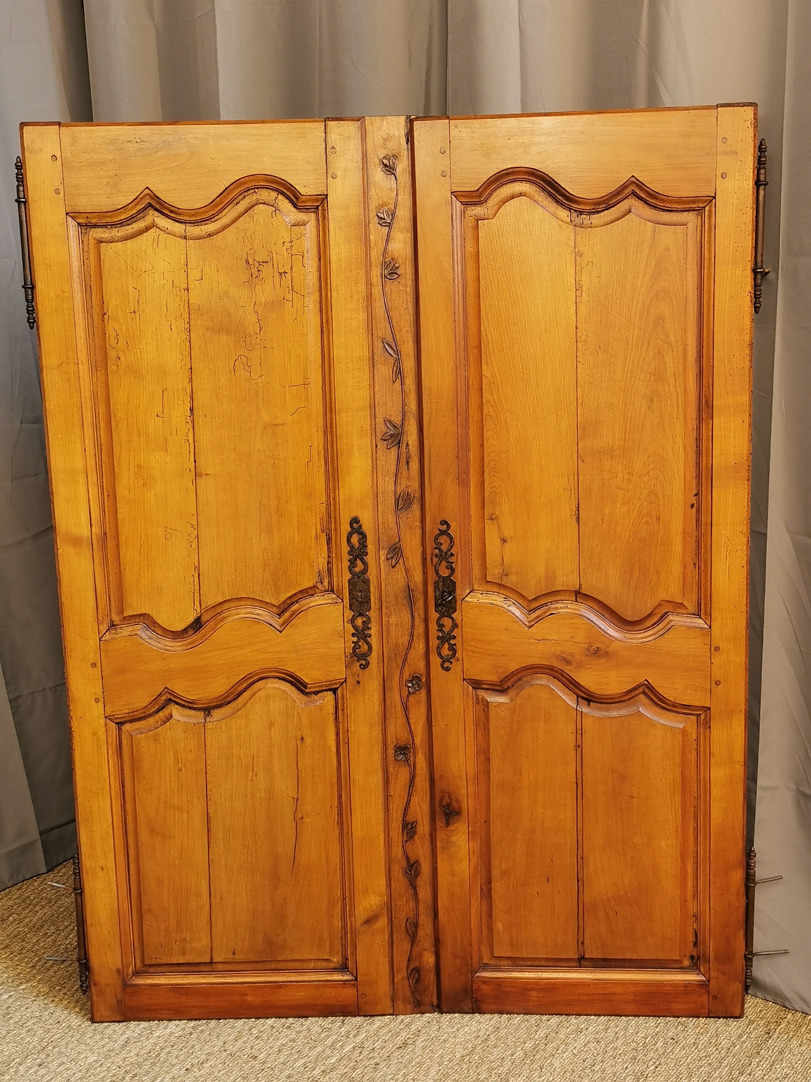Paire de portes d'armoire ancienne XlXème