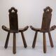 Paire de chaises brutalistes tripodes
