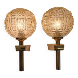 Pair of Midcentury Wall Lamps in style of Gaetano Sciolari, Italy, 1970s