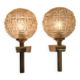 Pair of Midcentury Wall Lamps in style of Gaetano Sciolari, Italy, 1970s