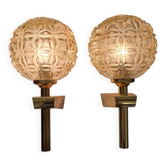 Pair of Midcentury Wall Lamps in style of Gaetano Sciolari, Italy, 1970s