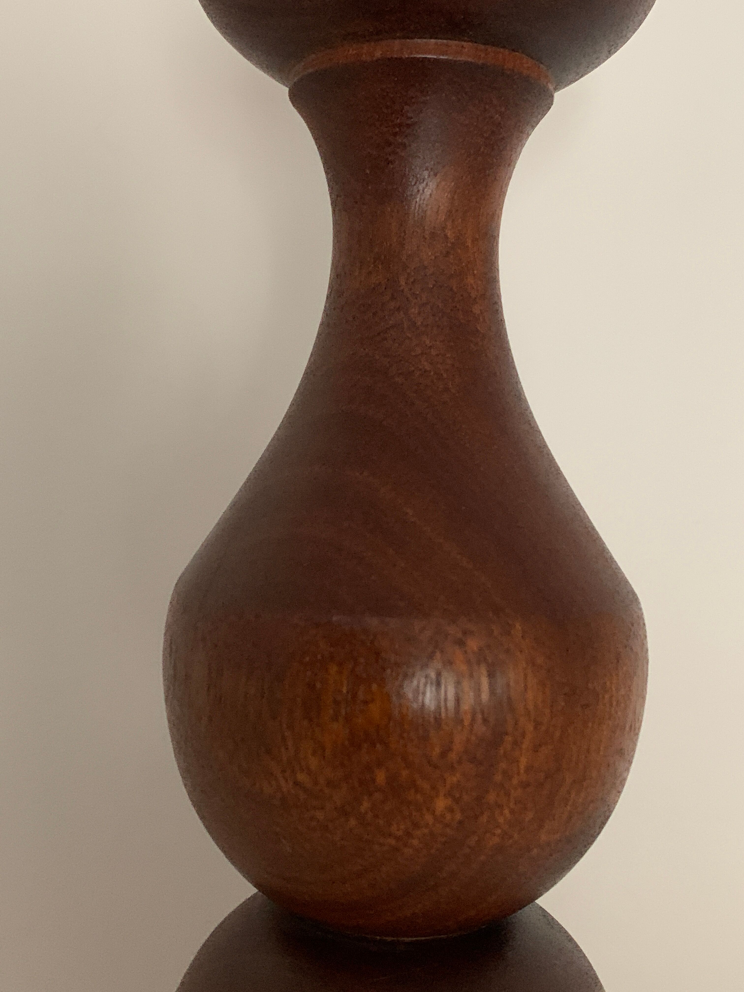 Turned wooden lamp foot