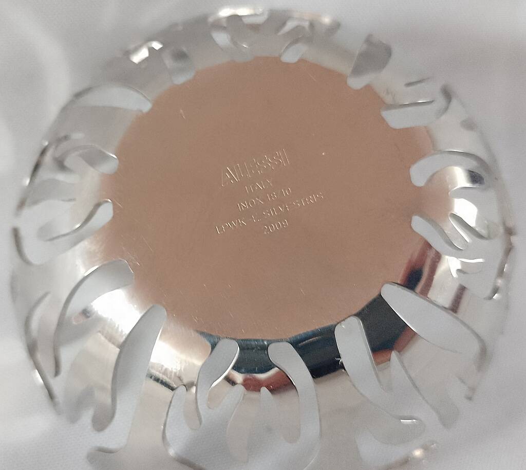 Alessi Mediterraneo Candle Holder Tea Light Silver Color