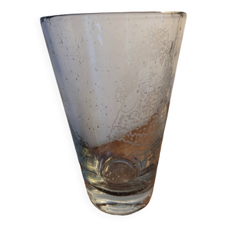 Blown crystal vase “the girl with the doll”