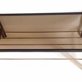 Magazine holder coffee table 1960s smoked glass, metal and brass Width 94.2 cm