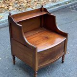 19th century Georgian bedside table in solid mahogany wood