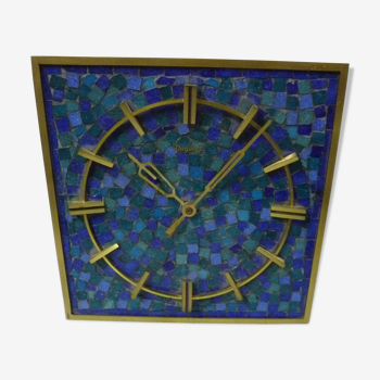 Horloge Murale dugena mosaique bleu carré