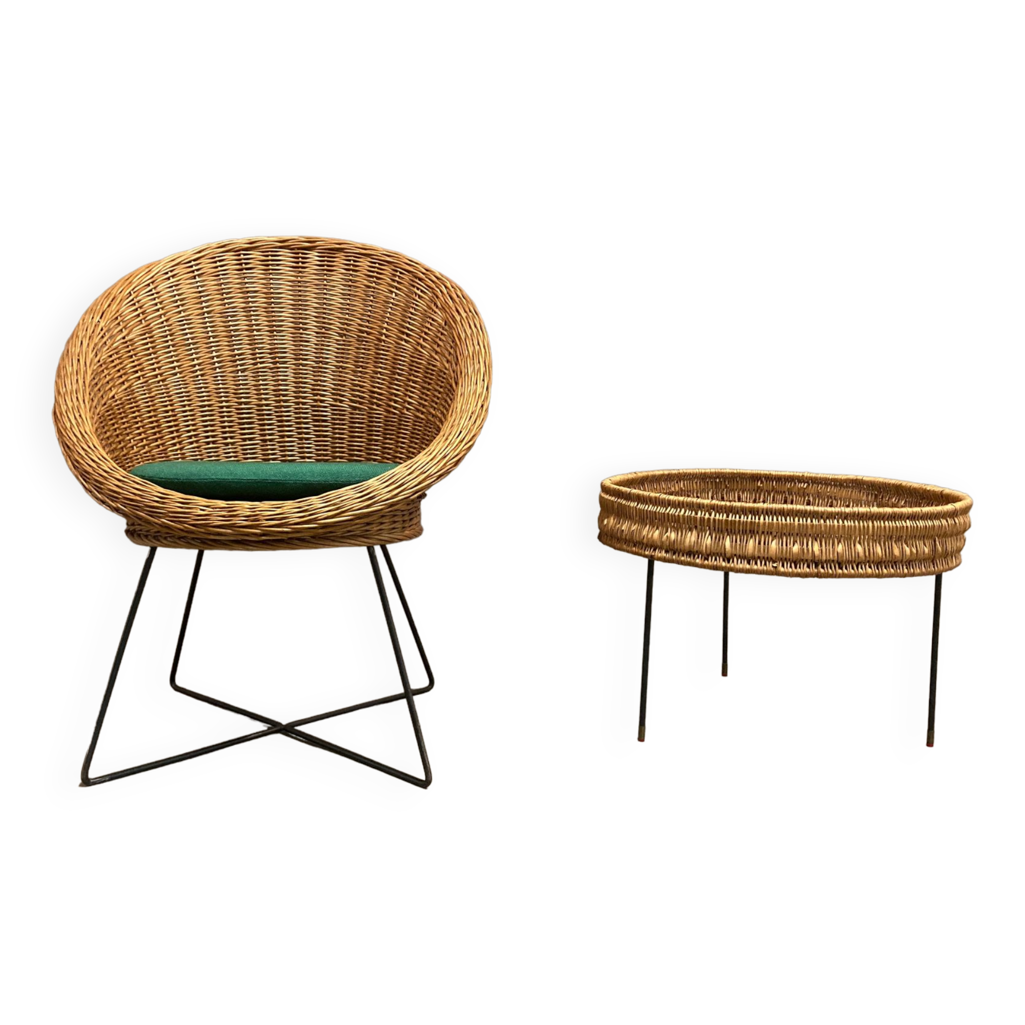 Armchair and matching table design 1950