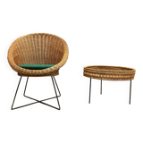 Armchair and matching table design 1950