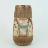 Italian mid century vase fratelli fanciullacci horse sgraffito decor rare glaze variation