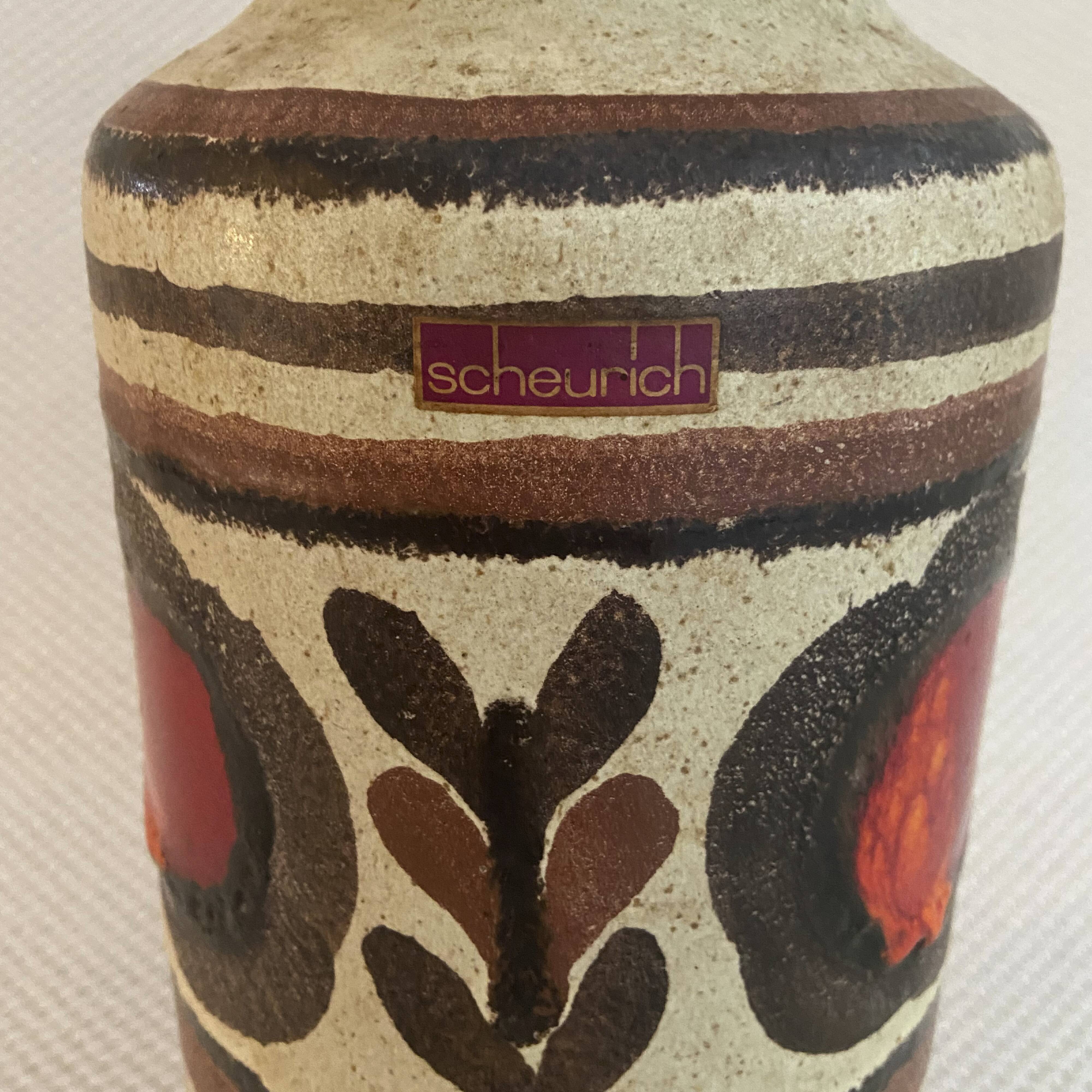 Vintage Scheurich vase in ceramic West Germany / 1960s