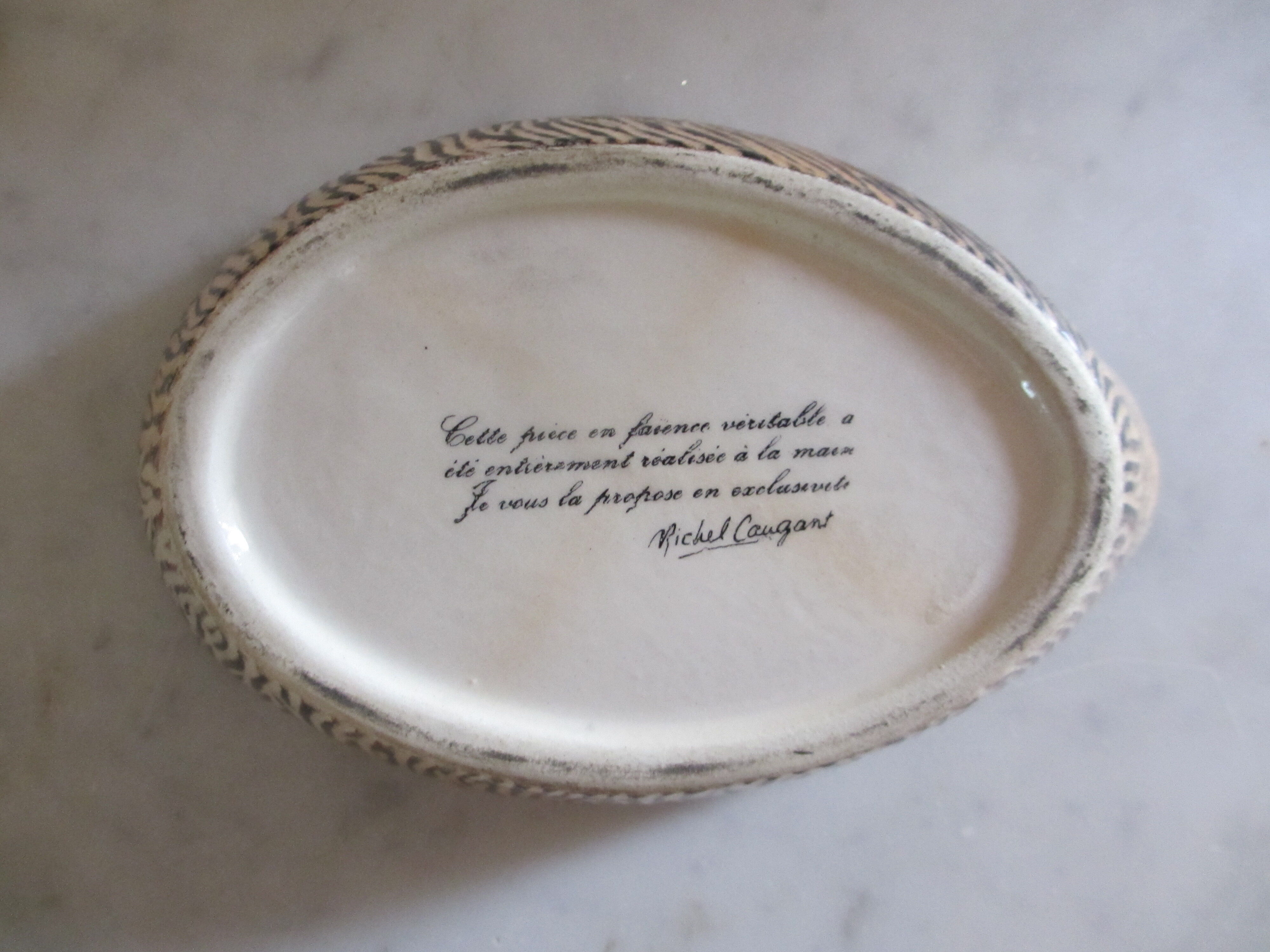 Zoomorphic enamelled earthenware terrine