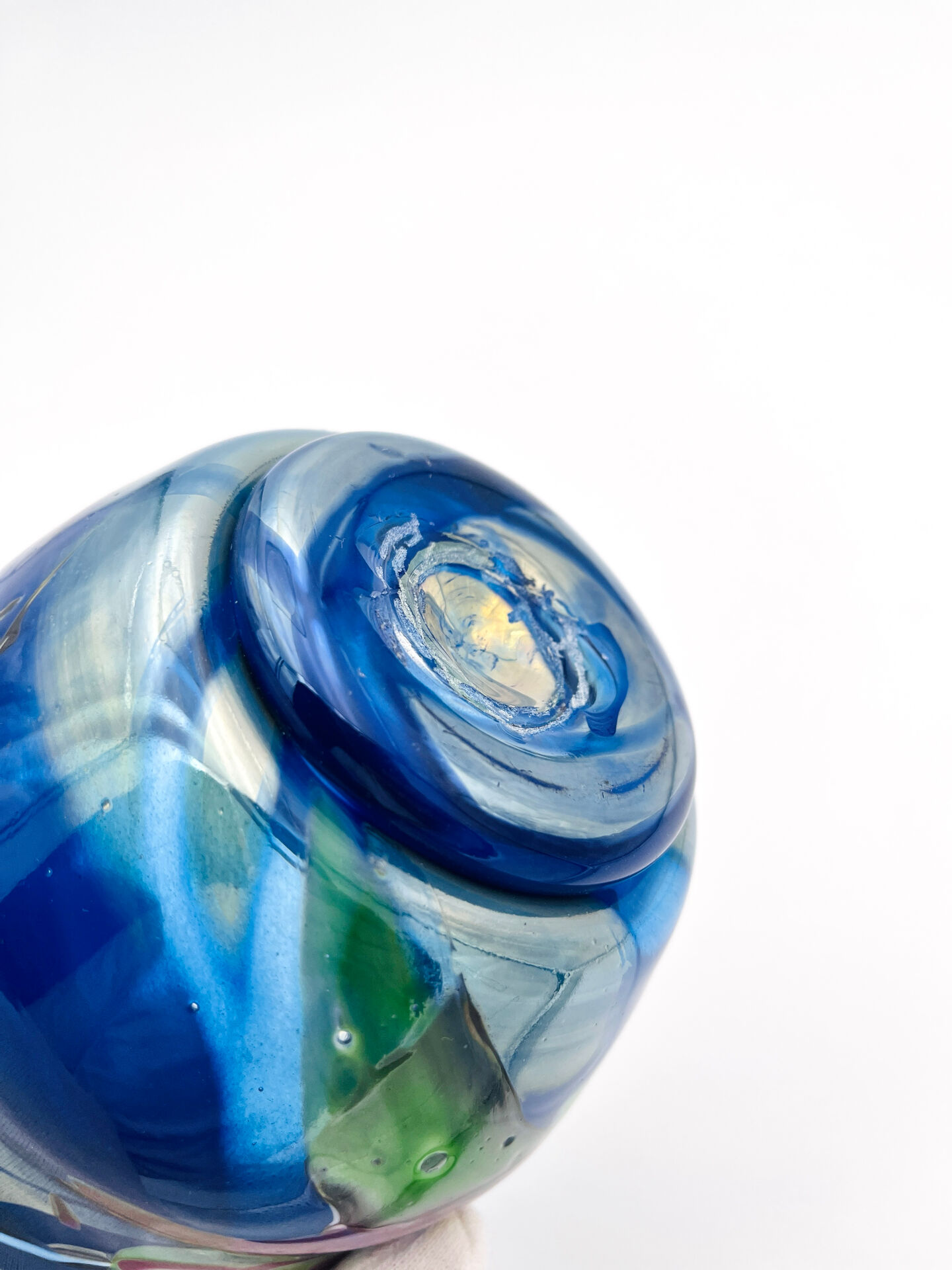 Vase Art Glass Signed Patrick Lepage 2002 - Blown Glass Fuming Oxides