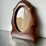 Antique  art deco mahogany wooden frame measurements 21.5 cm x 17 cm  convex glass