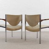Pair club chairs, model 206 by lübke, 60s