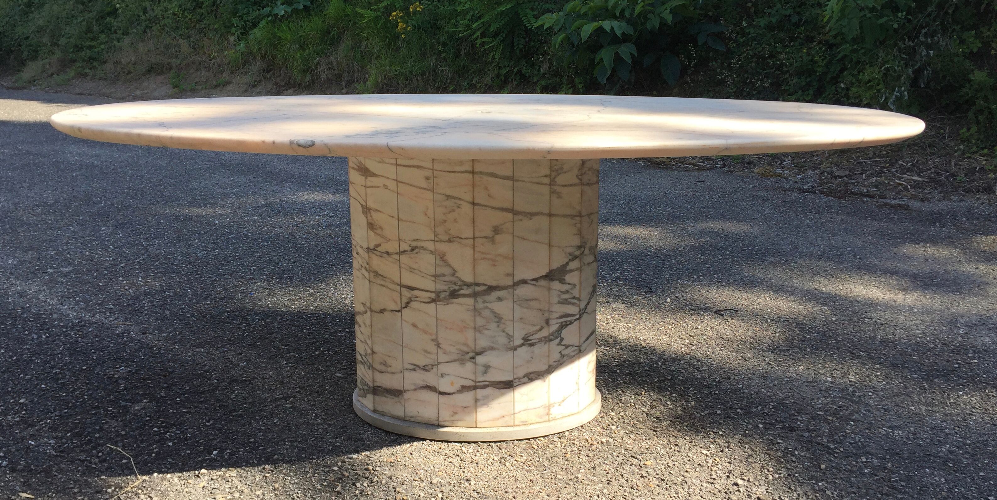 Marble oval table
