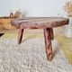 Small round tripod coffee table – vintage wooden stand