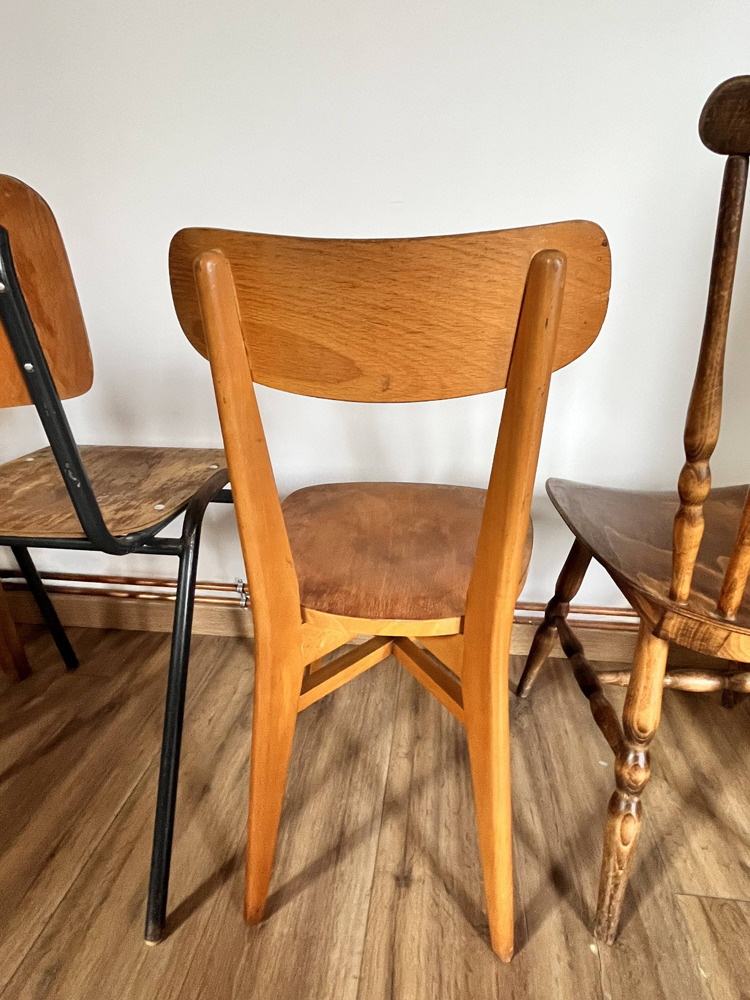 Set of 4 mismatched chairs