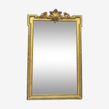 Miroir à fronton doré à la feuille d’or 164cm/99,5cm trumeau