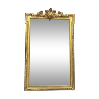 Miroir à fronton doré à la feuille d’or 164cm/99,5cm trumeau