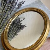Mirror oval frame gilded wood