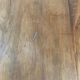 Walnut shutter table with drawer on wheels