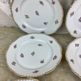 6 flat plates porcelain Limoges France