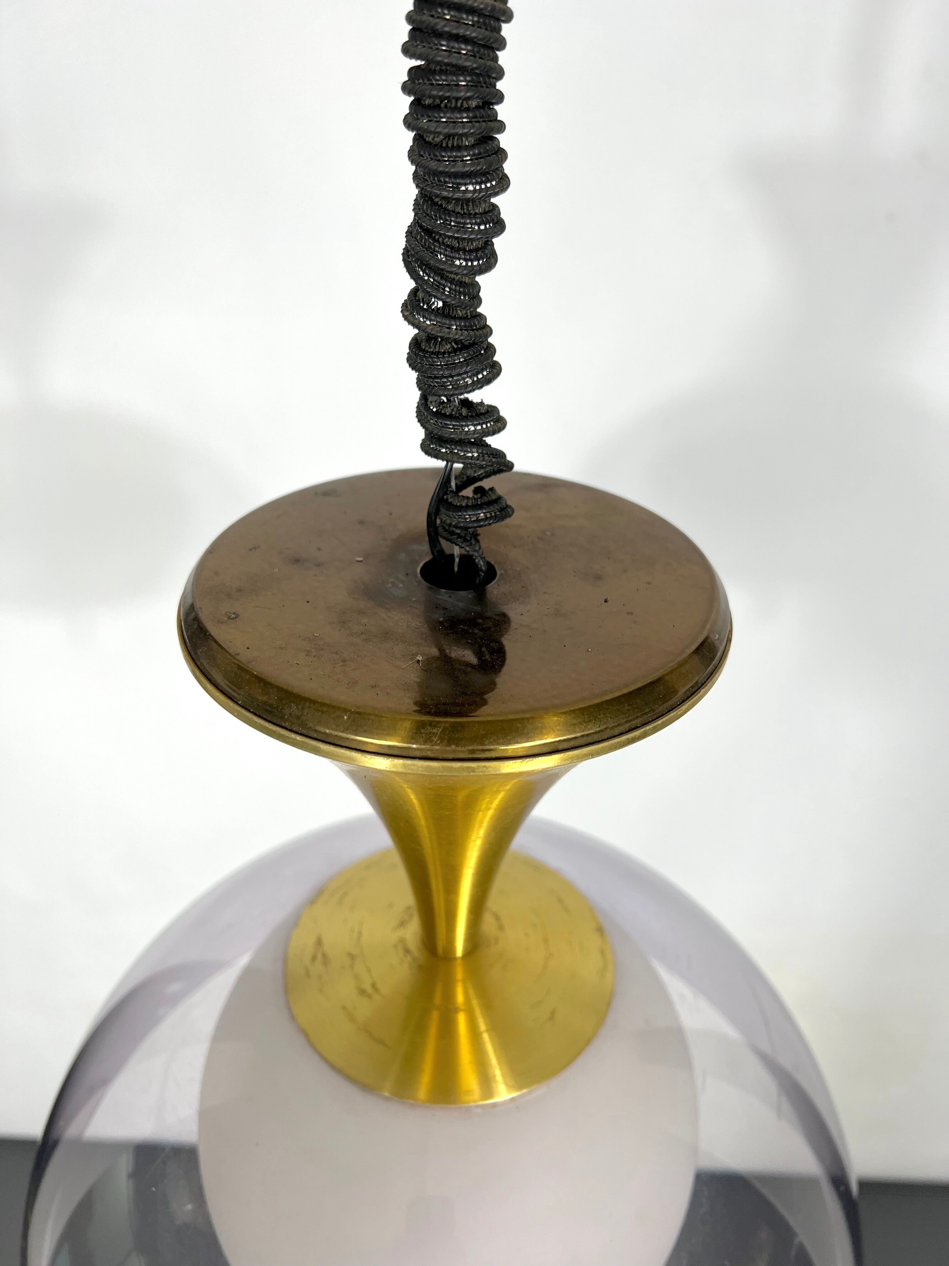 Vintage brass Stilux Milano chandelier, Italy 1960s