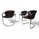 Set of 4 Chrome cantilever dining chairs attributed to Gastone Rinaldi